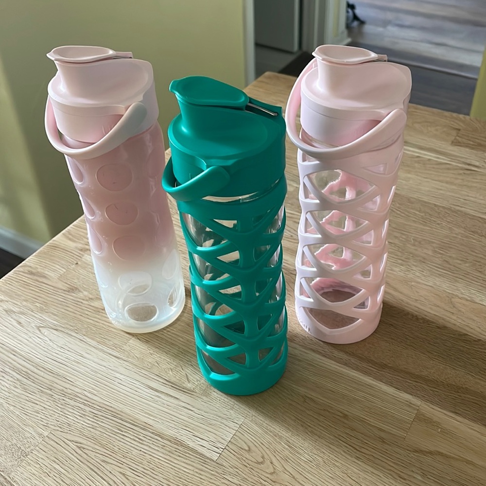 Glass water bottles